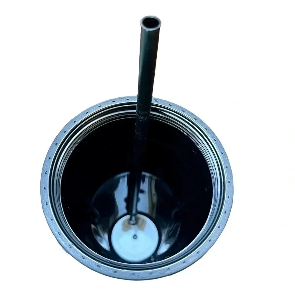 RARE Starbucks Black Matte Finish 24 fl oz/ 710 ml Tumbler Plastic Cup w/ Straw